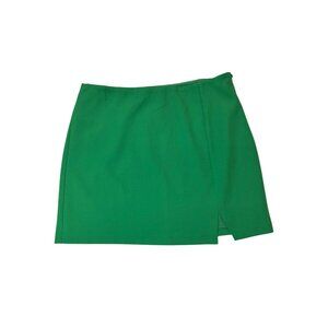 NWT Lucy Paris Womens Green Mini Skirte Zipper Closure Fully Lined sz Large